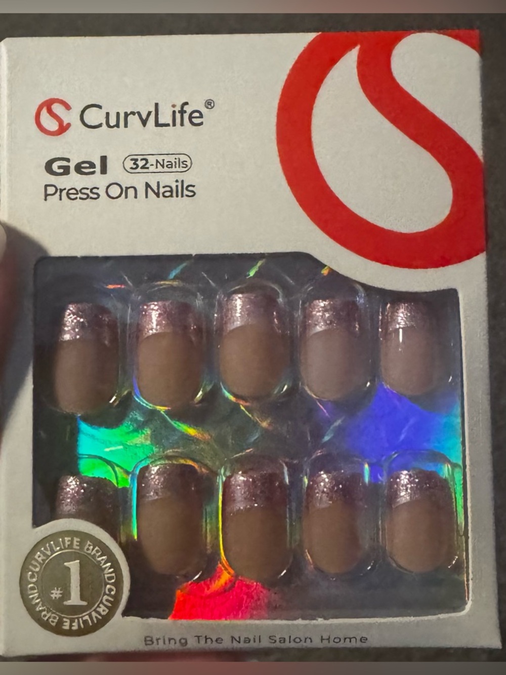 NEW! Curvlife Gel Glitter Square Press-On Nails